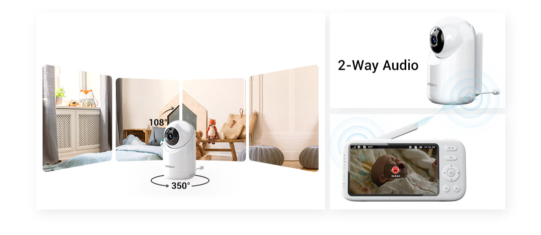 Jartoo best long range baby monitor no wifi with 2k camera and 2-Way audio