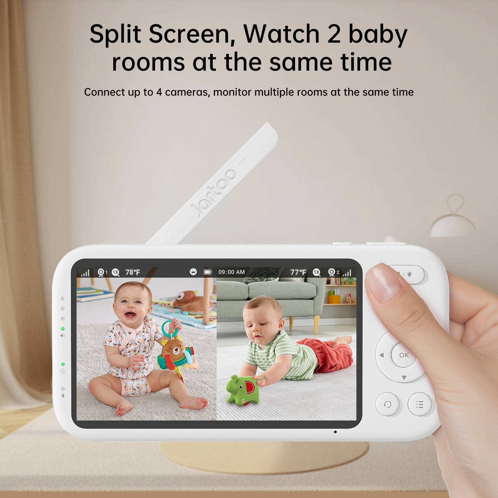 Jartoo Best Baby Monitor No WiFi Video with Camera 2K Screen