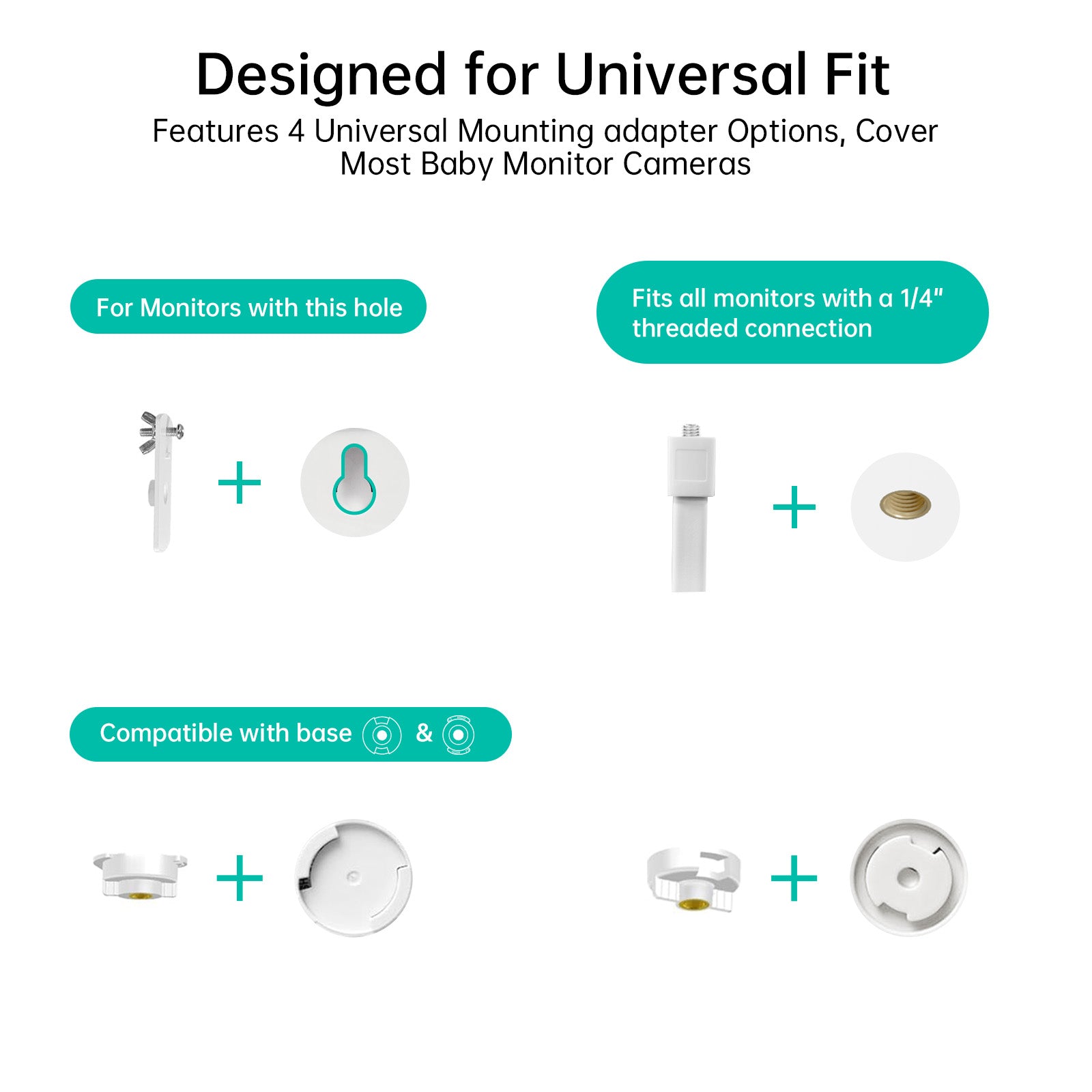 Jartoo Universal Baby Monitor Floor Stand Holder Mount, Adjustable Height & Stable Base, No Tools or Wall Damage