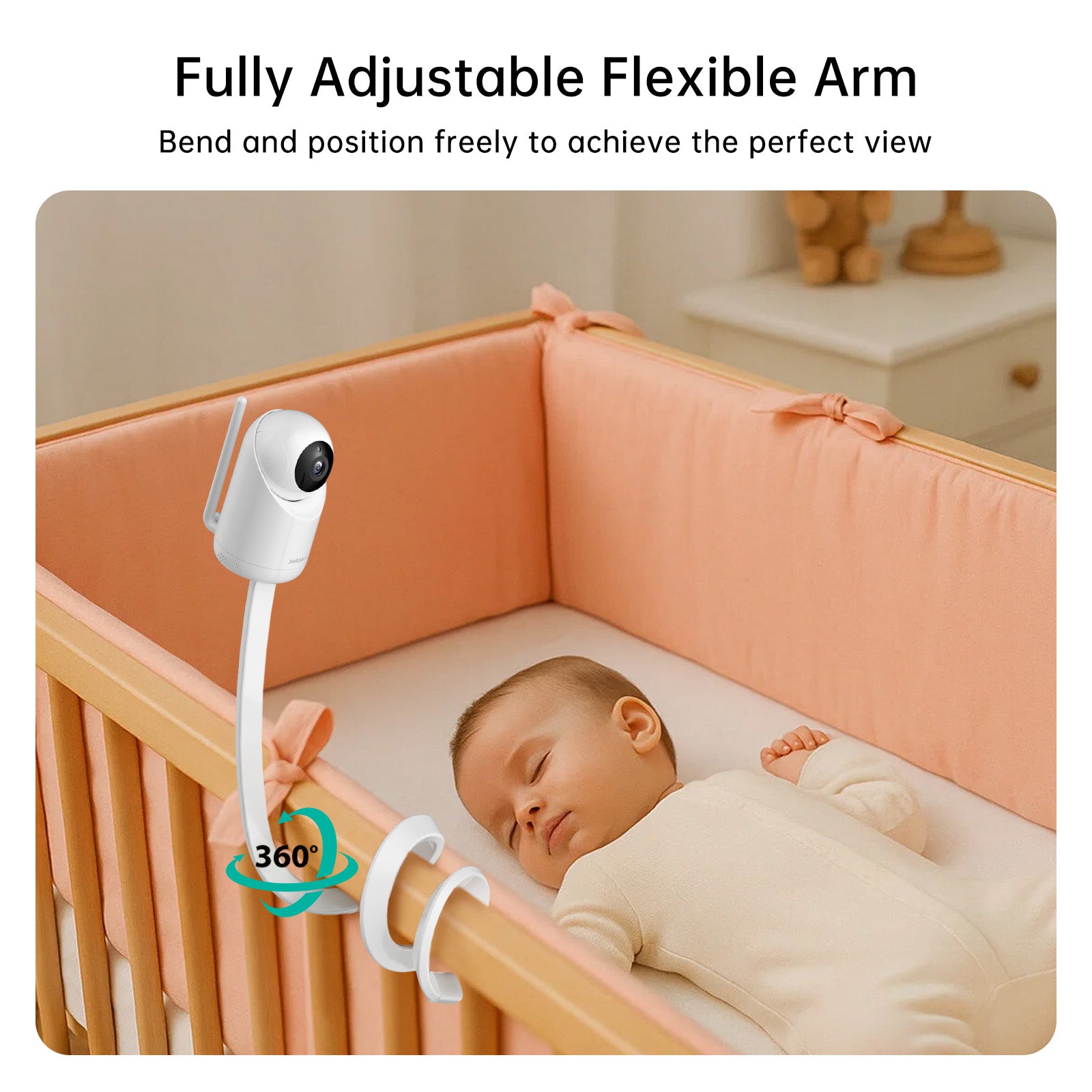 Jartoo AI Cry Detect 2K Caméra de surveillance vidéo pour bébé et audio Écran Full HD 5,5", longue portée de 3600 pieds sans WiFi, portable, vision nocturne, conversation bidirectionnelle, 6000 mAh