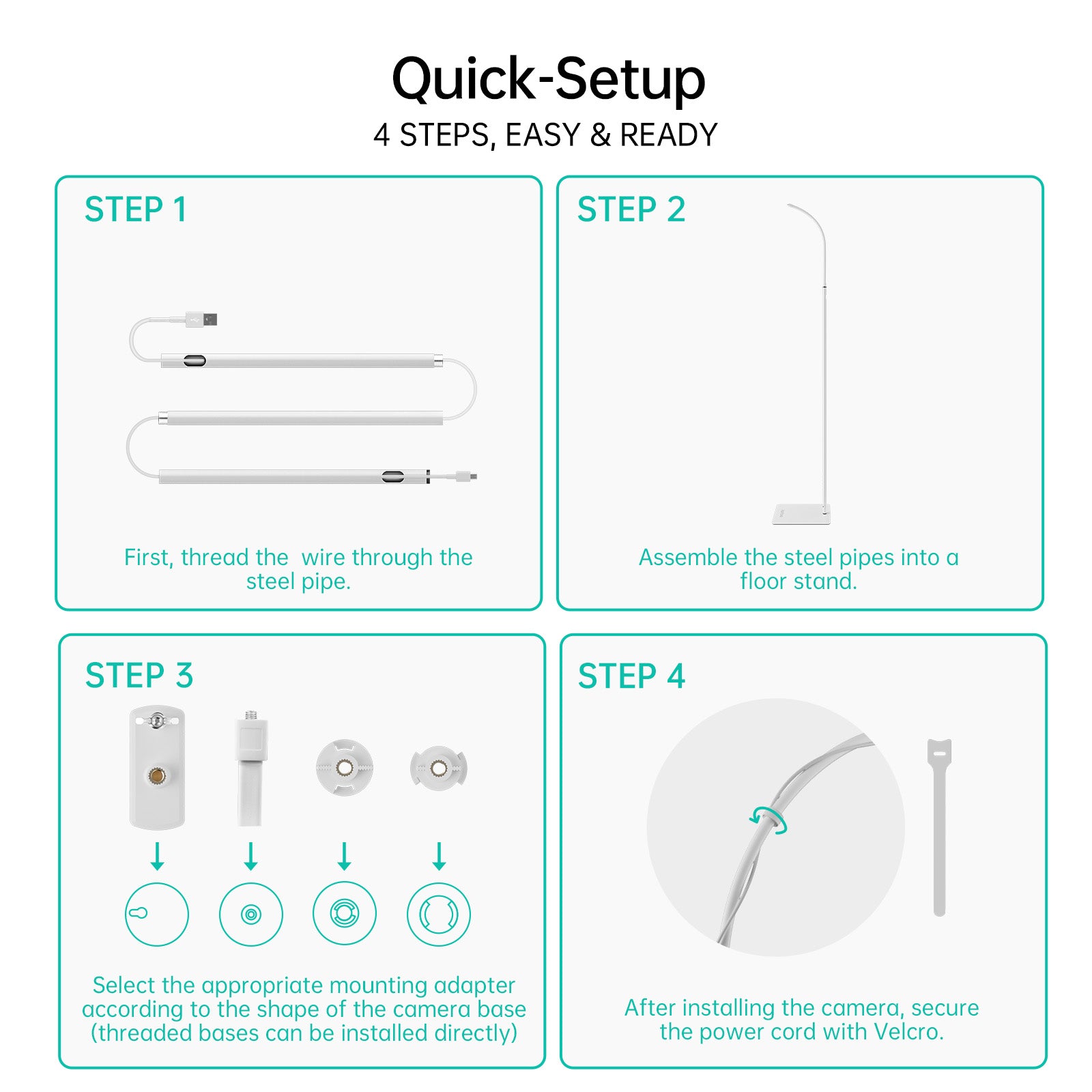 Jartoo Universal Baby Monitor Floor Stand Holder Mount, Adjustable Height & Stable Base, No Tools or Wall Damage