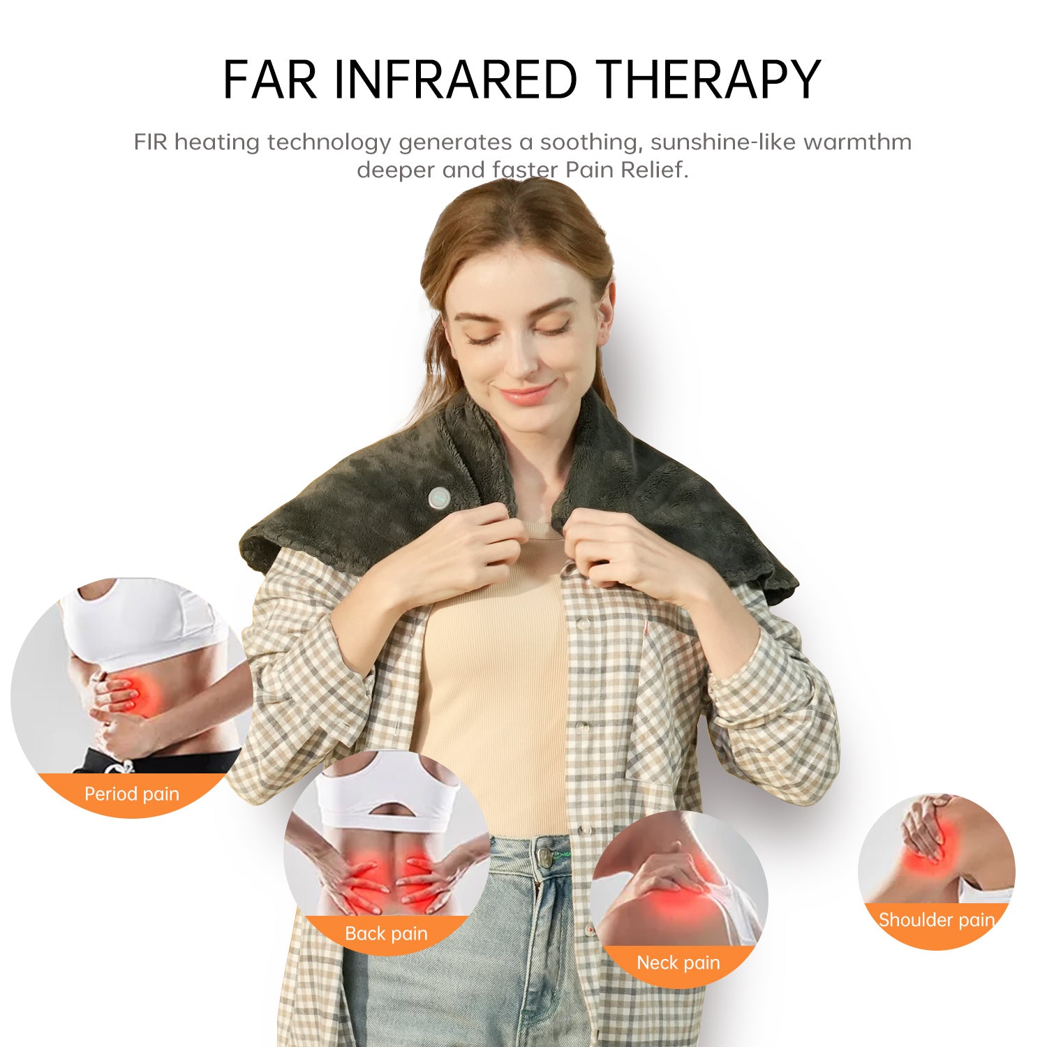 Jartoo Carbon Nanotube Heating Pad for pain relief, uses Far Infrared Therapy, effectively soothes and reduces pain.