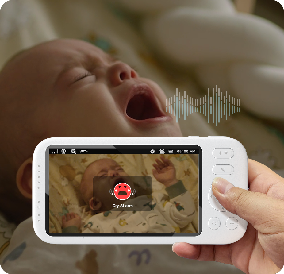 Jartoo Best Baby Monitor No WiFi Video Camera 2K Screen AI Cry Sensor Audio