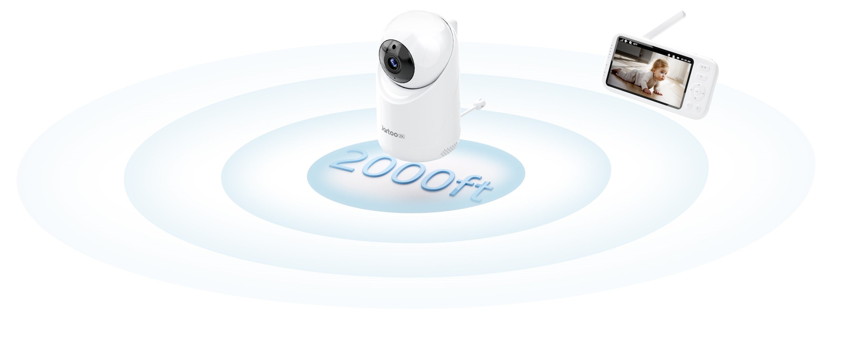 Jartoo Best Video Baby Monitor No Wifi Long Range 2Way Audio With 2K